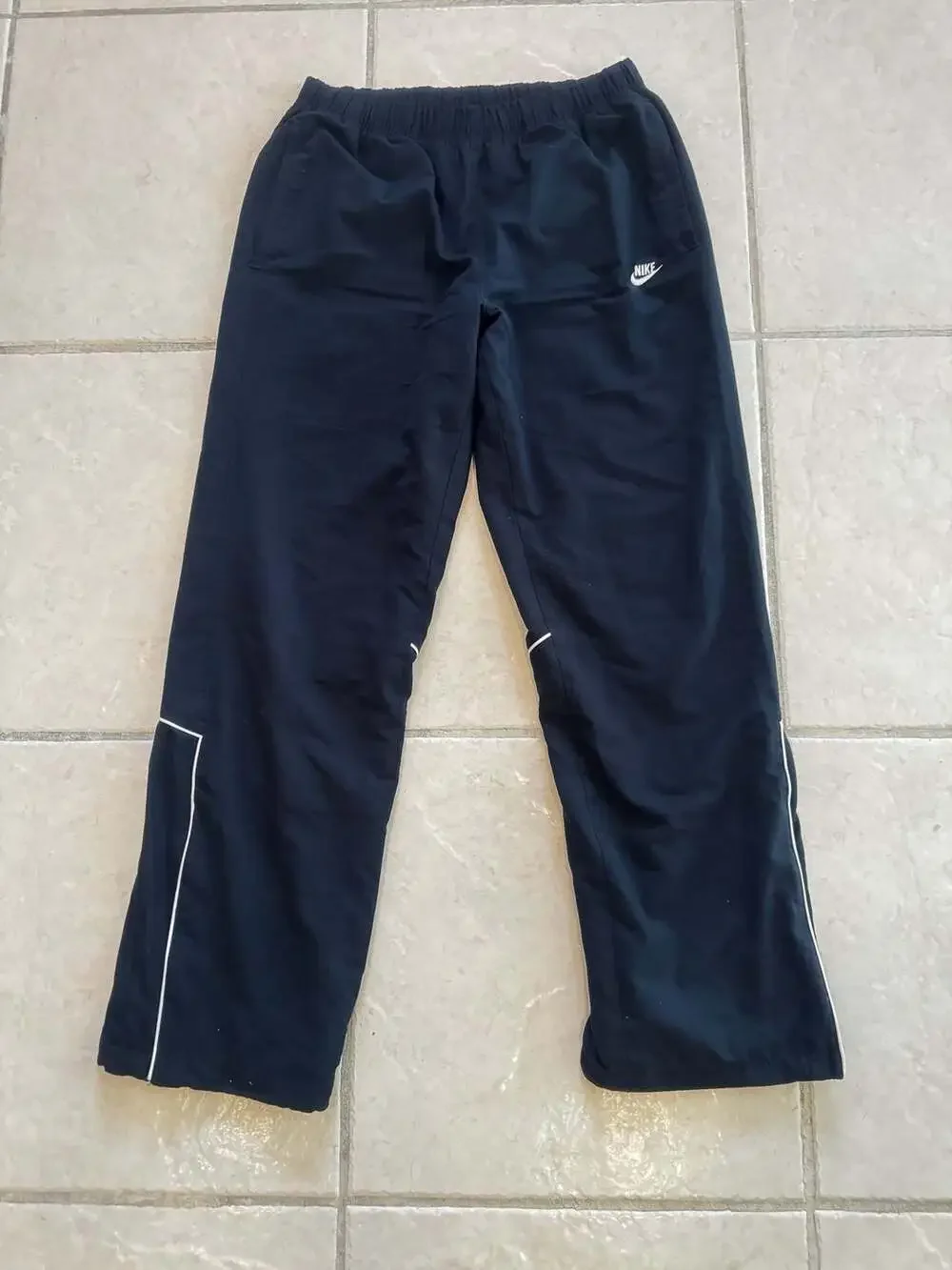 Vintage Nike Sportswear Y2K Drill Track Pants Navy Blue Medium